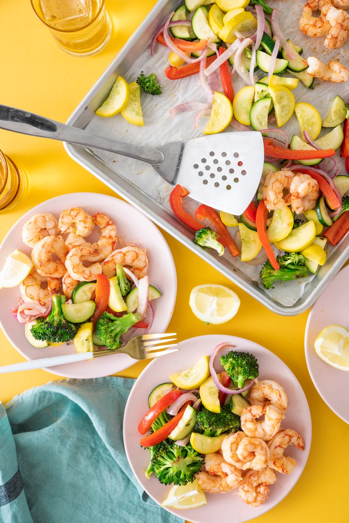 One Sheet Pan Shrimp and Vegetable Dinner