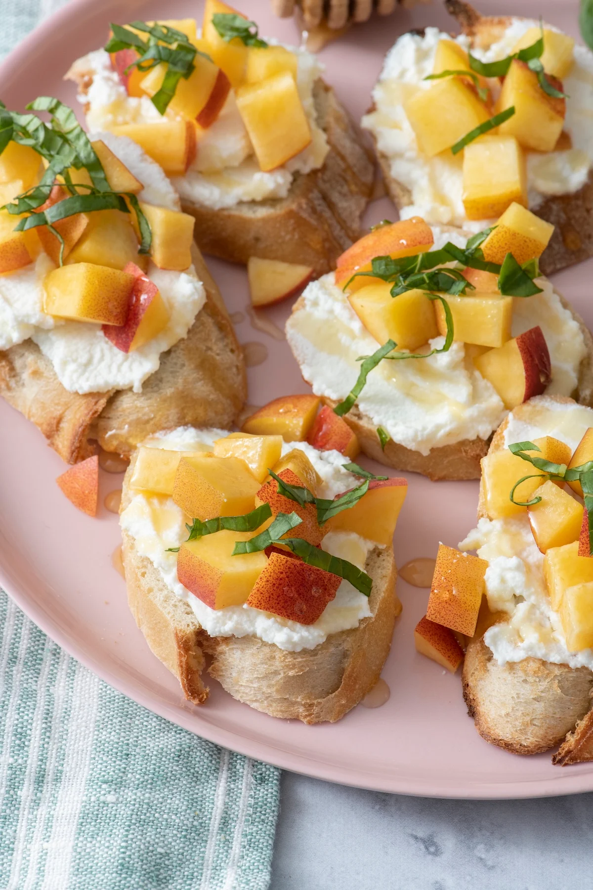 Peach and Ricotta Crostini