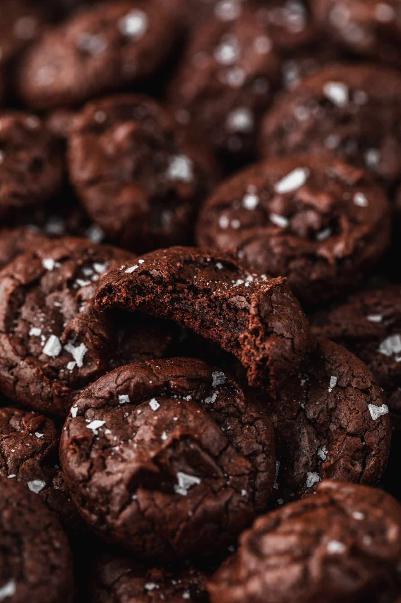 Super Chocolatey Mini Brownie Crinkle Cookies