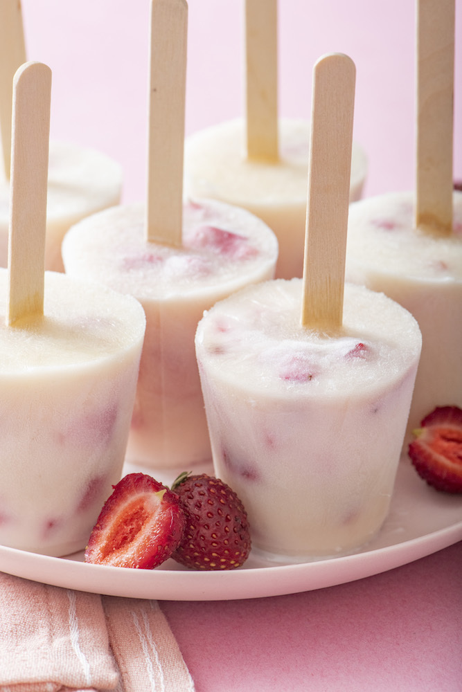 Strawberry Yogurt Ice Pops