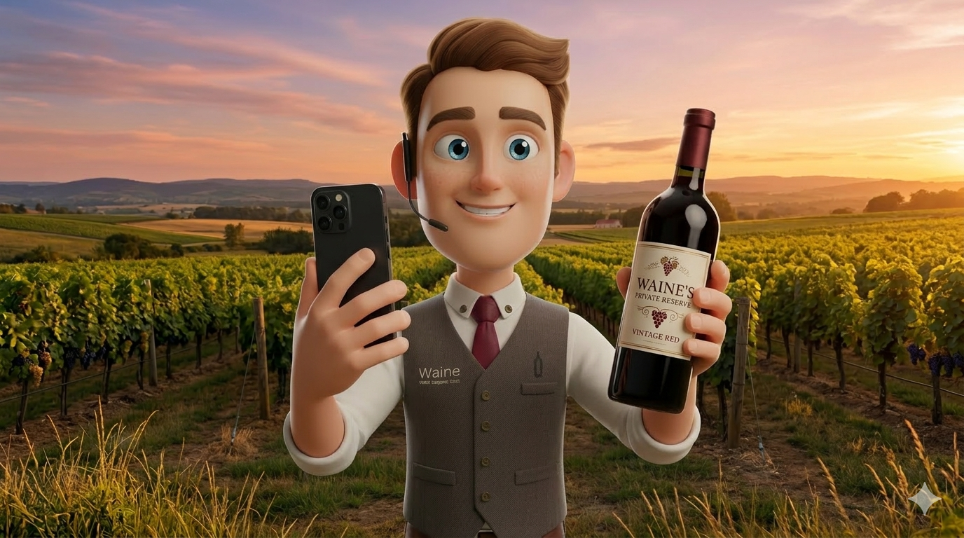 Waine, de virtuele sommelier van OnlyWines, in de app