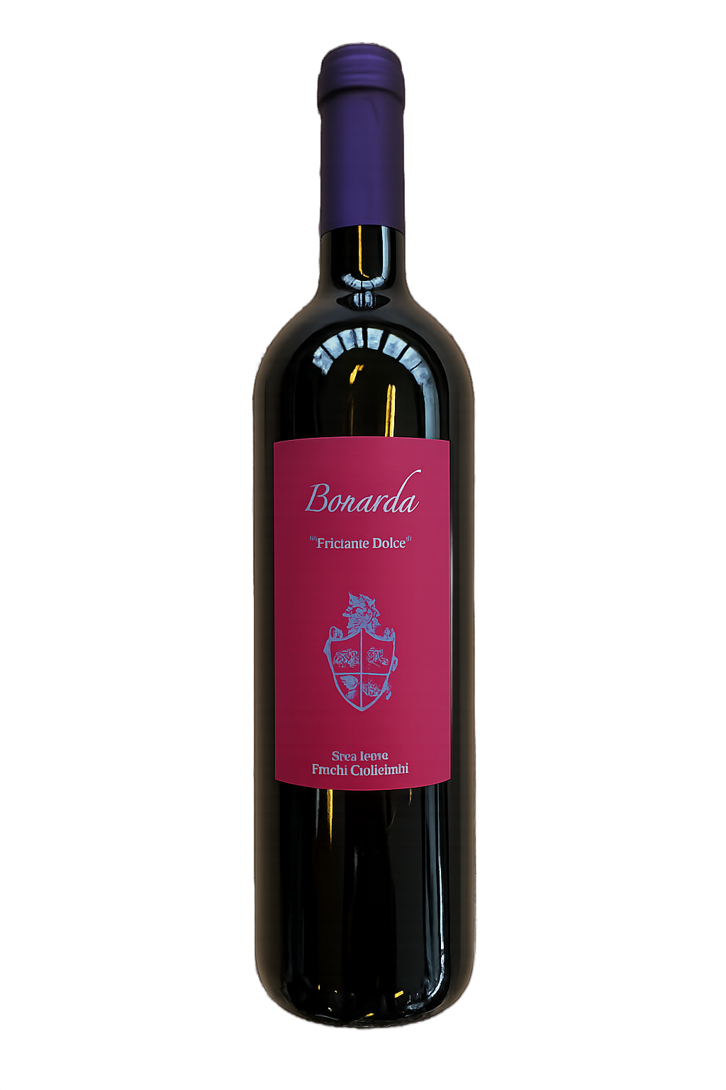 Een productfoto van de voorzijde van de wijn