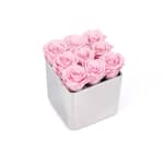 Light Pink Infinite Rose Silver Cube Mother's Day
