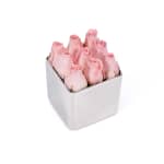 Pink Classic Rose Silver Cube