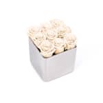 White Infinite Rose Silver Cube Mother's Day