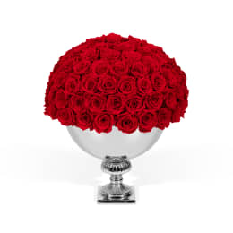 Valentine's Infinite Rose Punch Bowl Silver