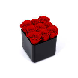 Infinite Rose Black Cube