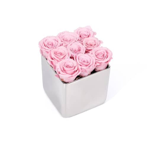 Infinite Rose Silver Cube - OnlyRoses - Mother's Day