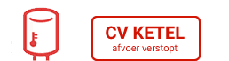 Afvoer van cv ketel verstopt