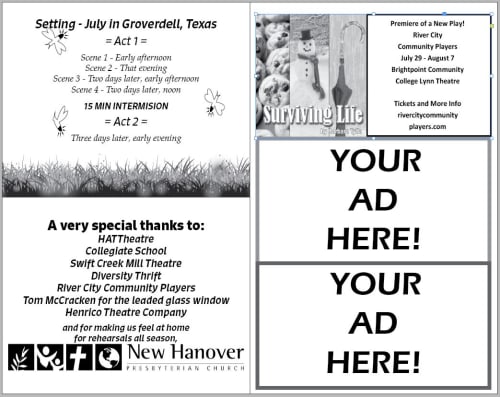 1/3 Page Black and White Ad (5x2.7")