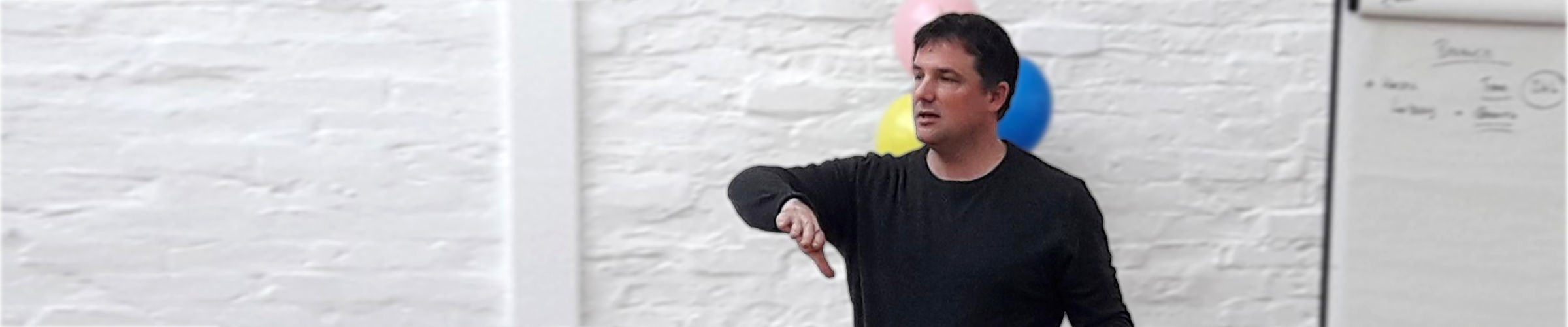 Adam presenting at Business Gather
