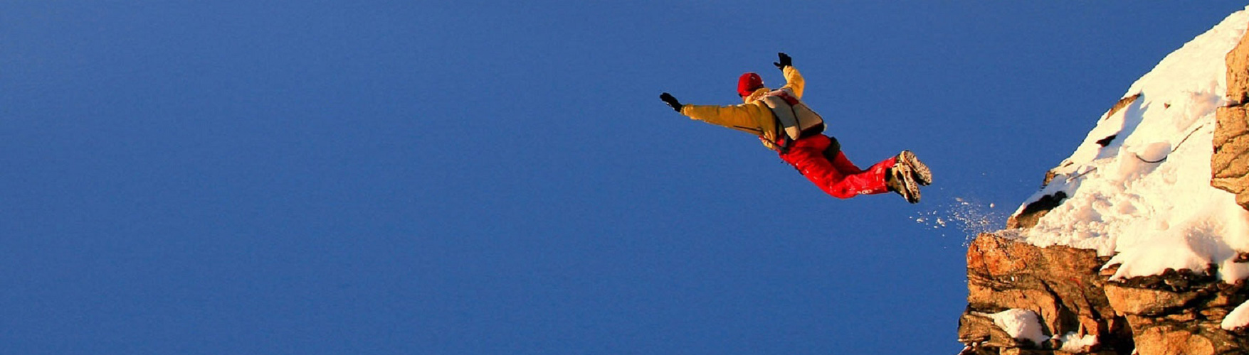 Jump off the cliff and build the parachute.