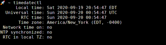 timedatectl