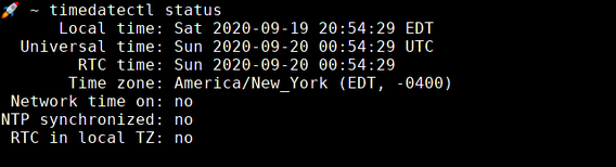 timedatectl status