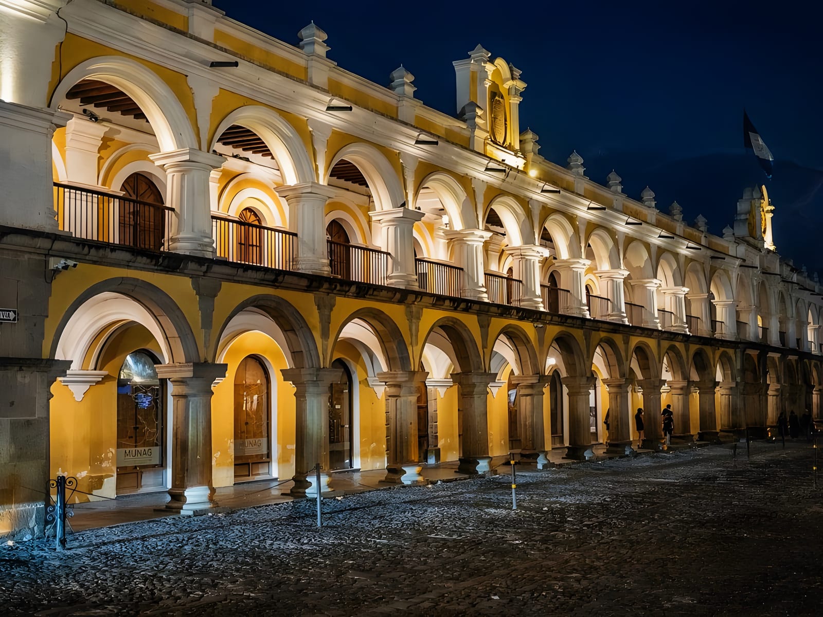 Palace of the Captains General lit up at night