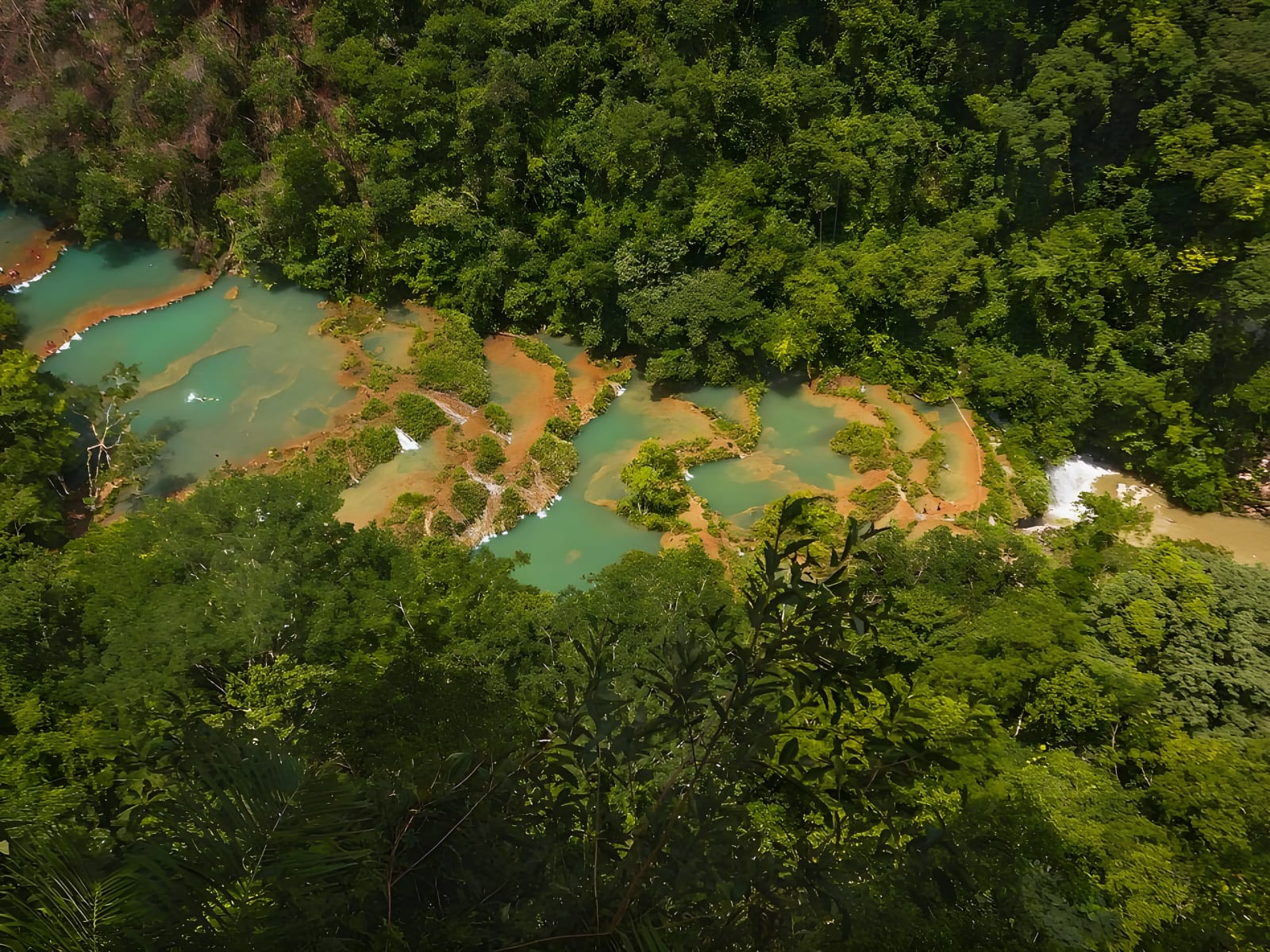 Semuc Champey's turquoise pools from the lookout