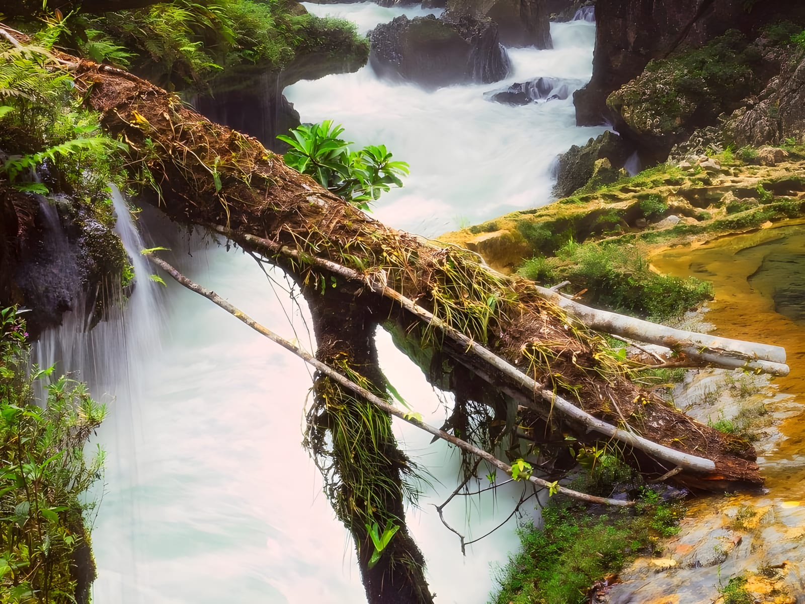 Waterfall in the Semuc Champey jungle