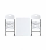 Combo de Mesa y Silla Plegable Blanco foto 2