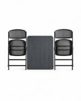 Combo de Mesa y Silla Plegable Negro foto 2