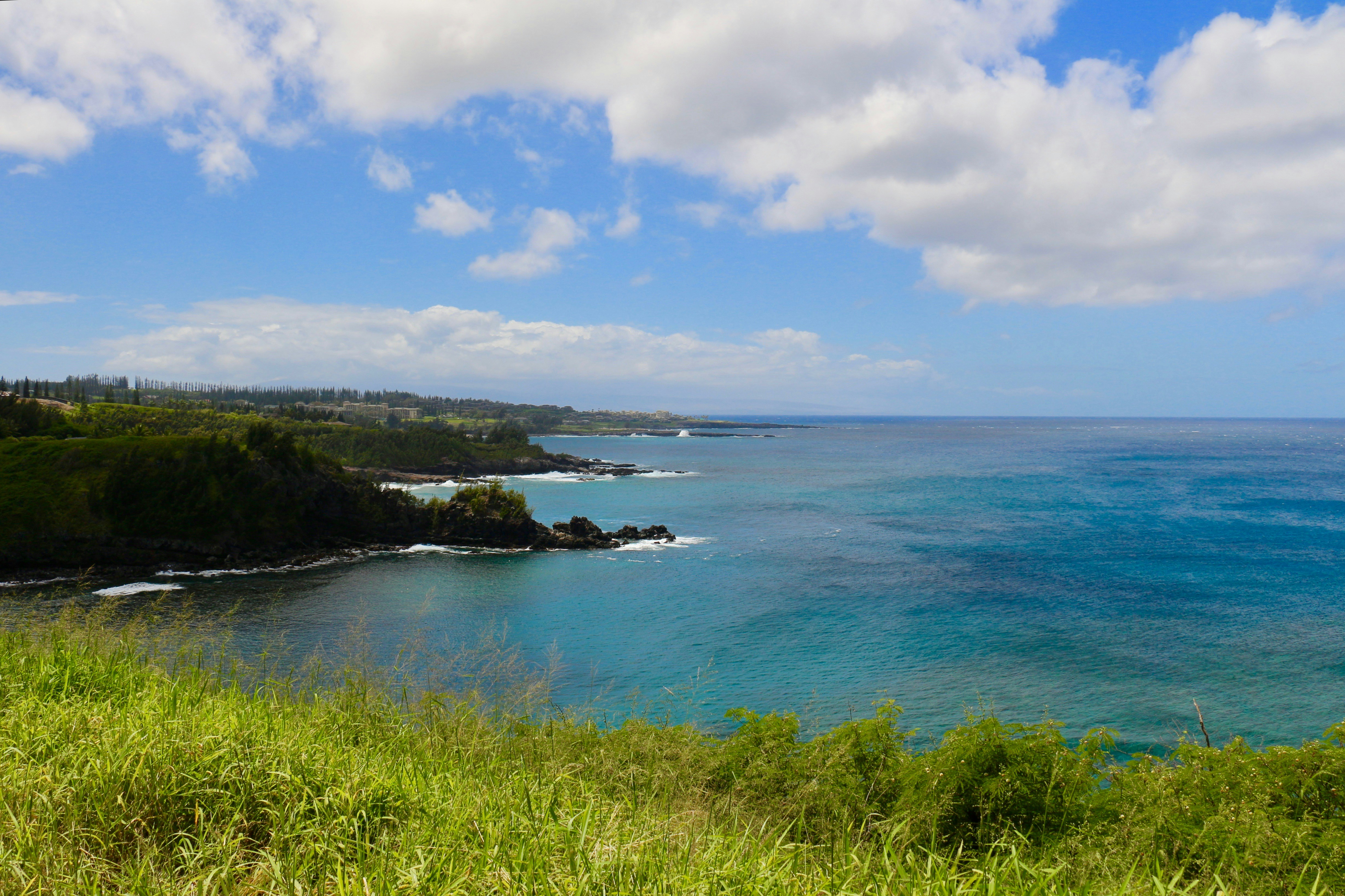 Honolua Bay cliffs and rocky shoreline, West Maui