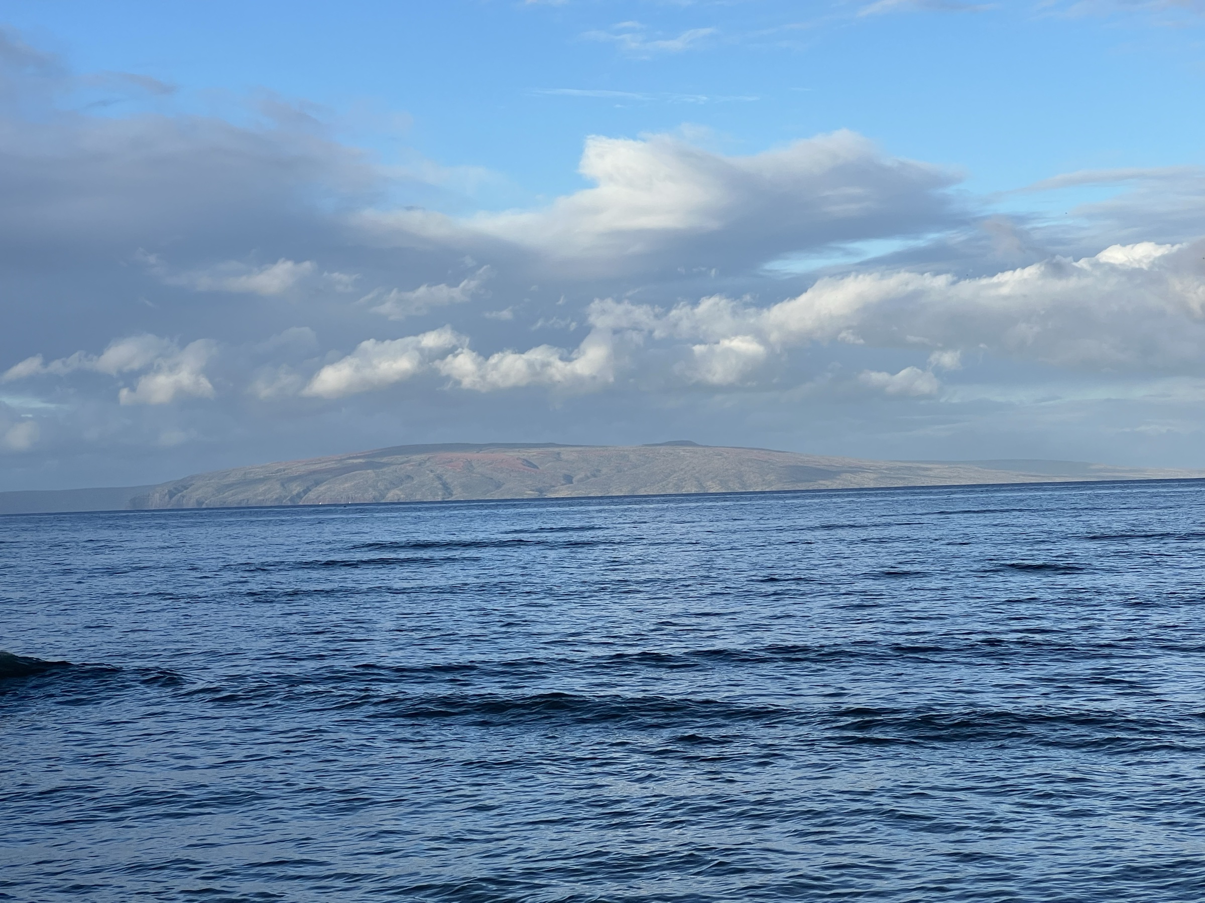 Kahoʻolawe island across the channel — ocean view from Kalama Park, Kihei morning walk