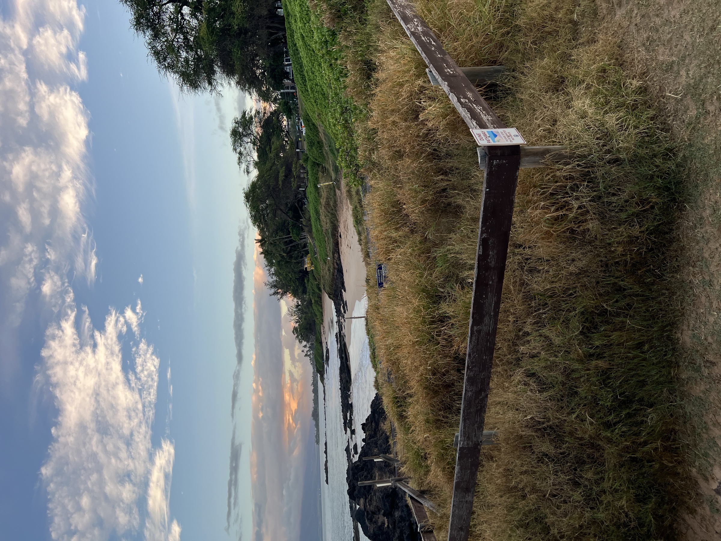 End of Kama'ole III beach looking north toward Kama'ole II — early morning, July 1