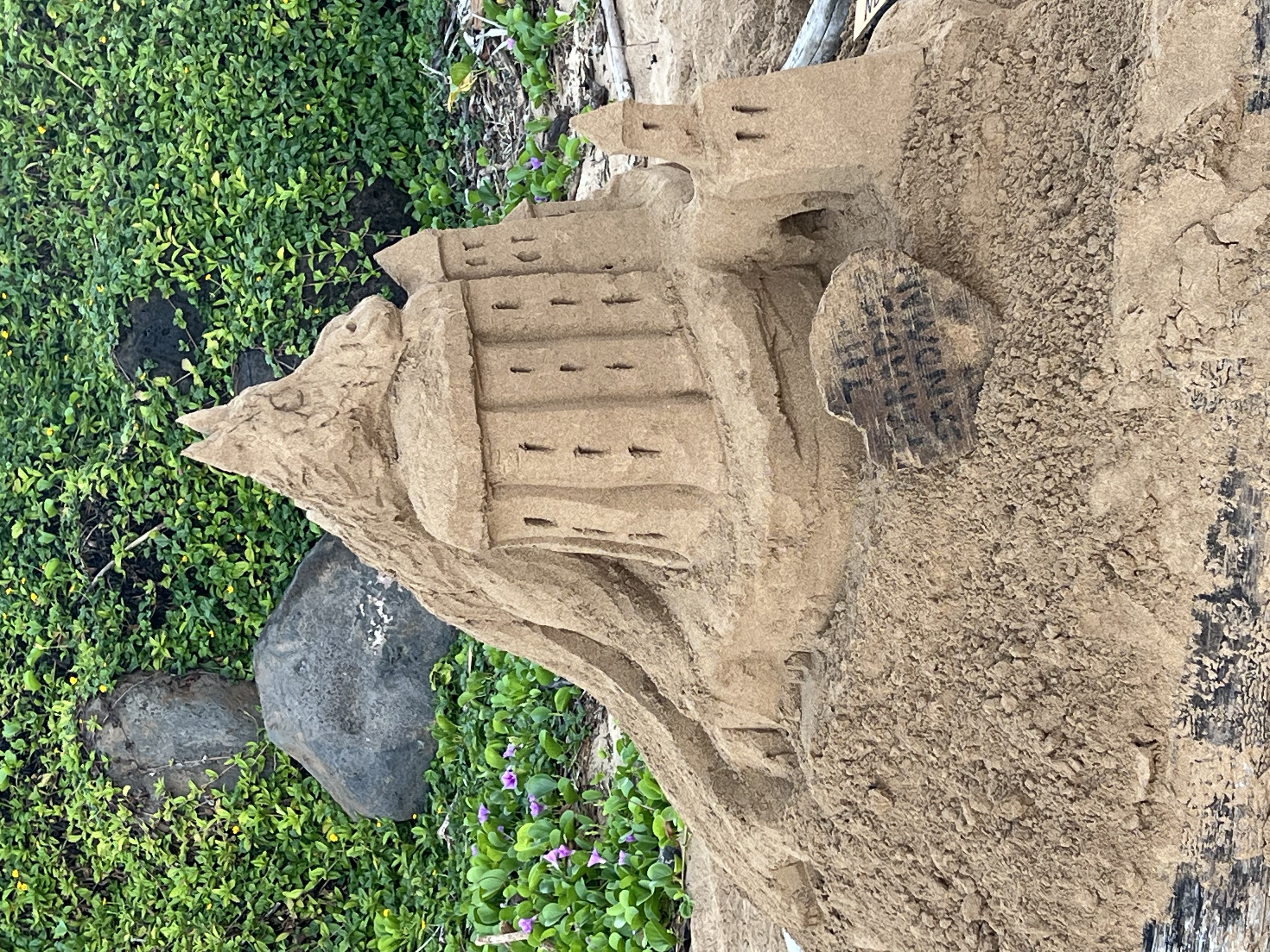 Paradise Sandman dragon castle — front detail, June 29, 2026