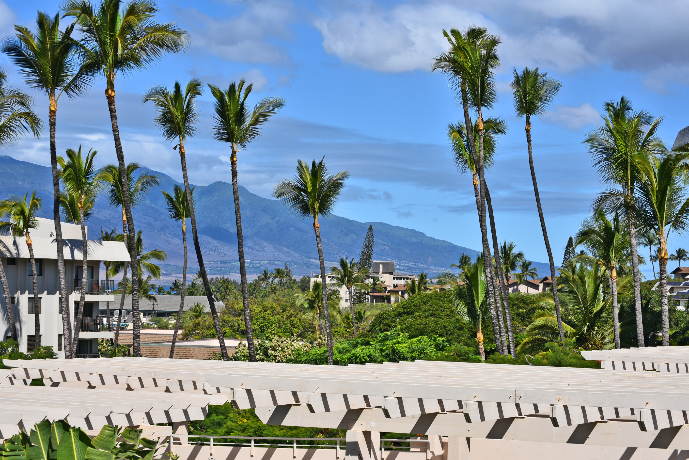 View from the P410 lanai toward Haleakalā
