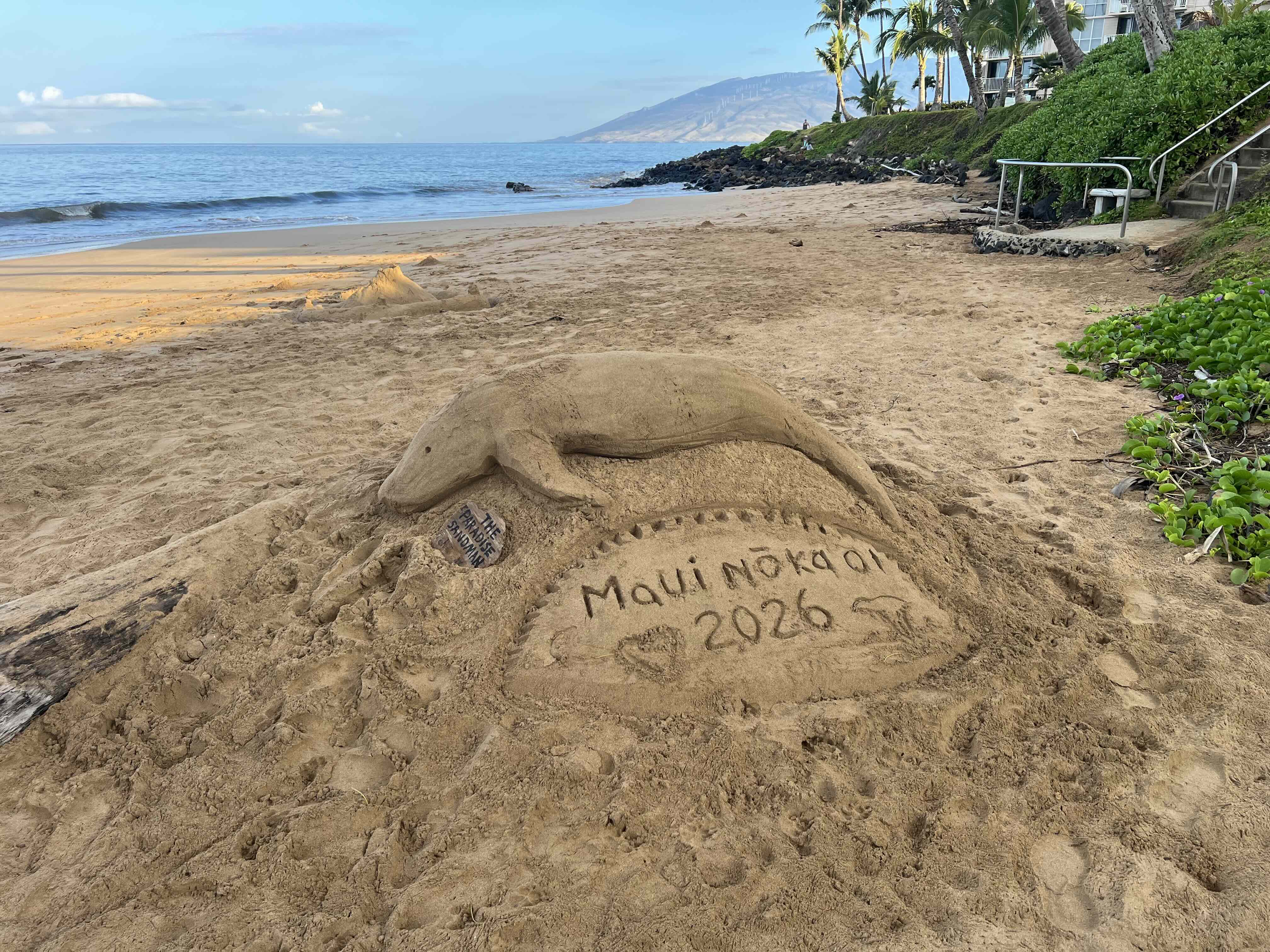 Maui nō ka 'oi sand sculpture — main view