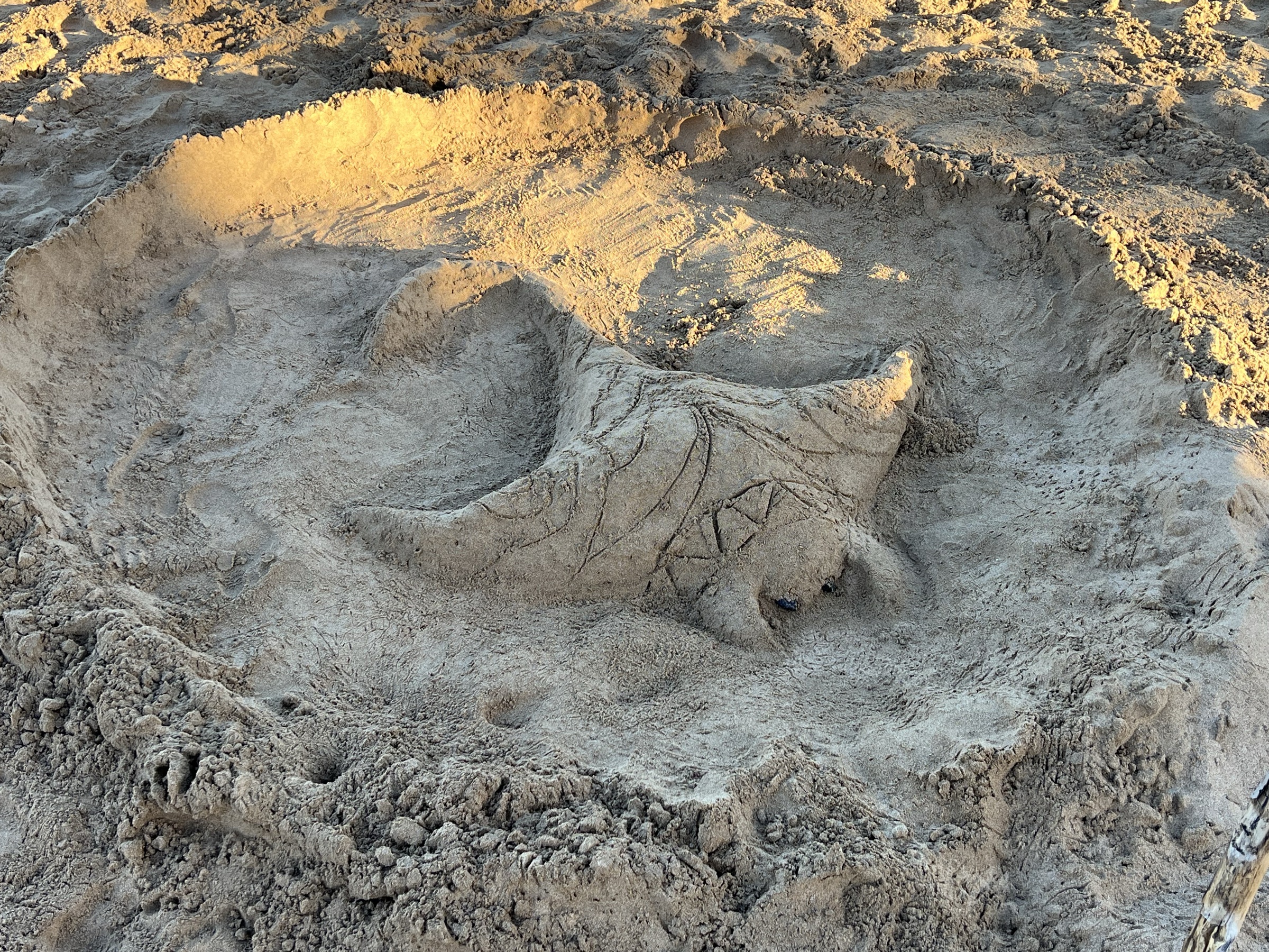 Sand castle detail, Kama'ole Beach, June 26, 2026