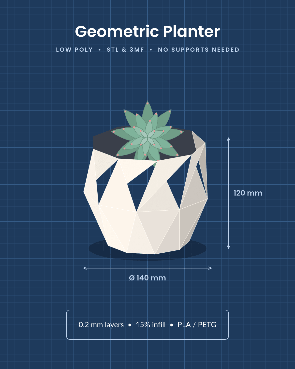 Geometric Planter STL File
