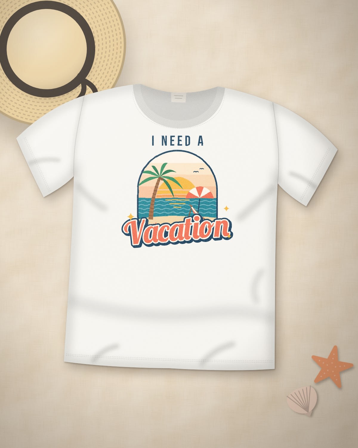 Funny T-Shirt with the "I need a vacation." design