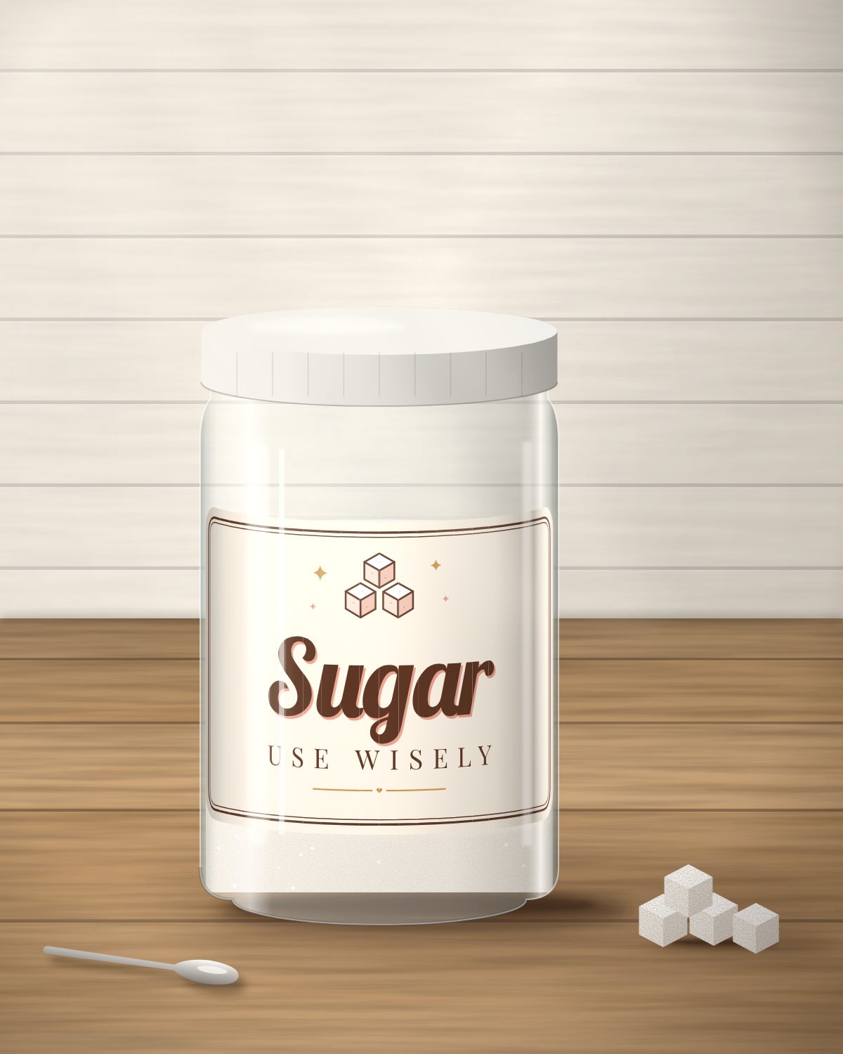 Sugar Jar with the "Use wisely." design