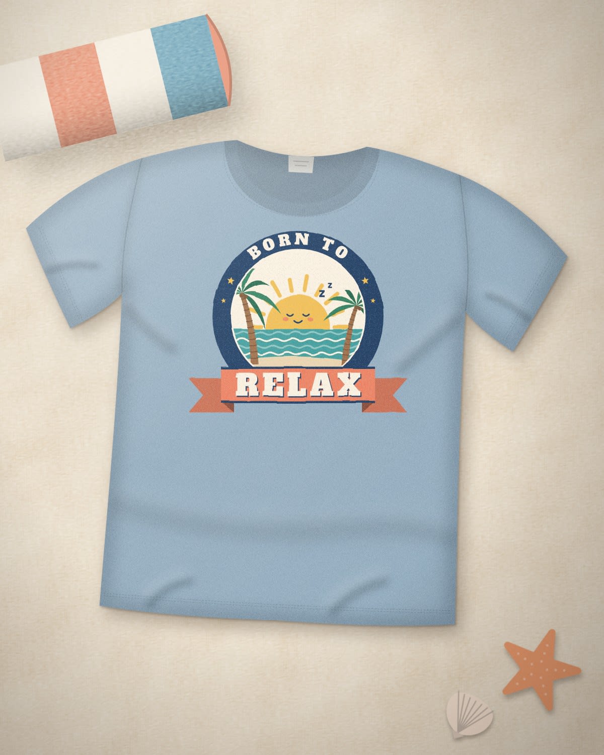 Funny T-Shirt with the "Born to relax." design