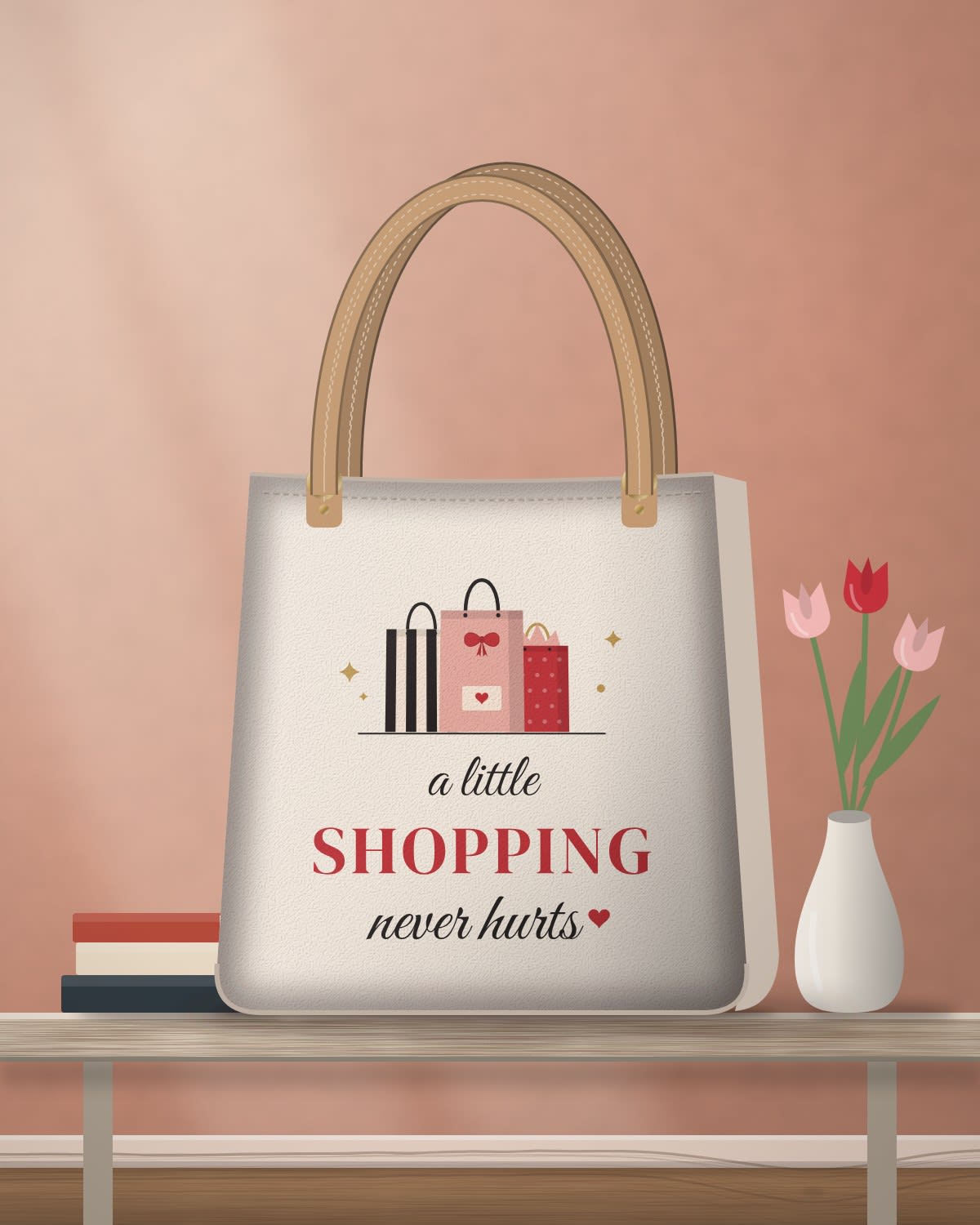 Ladies' Bag with the "A little shopping never hurts." design