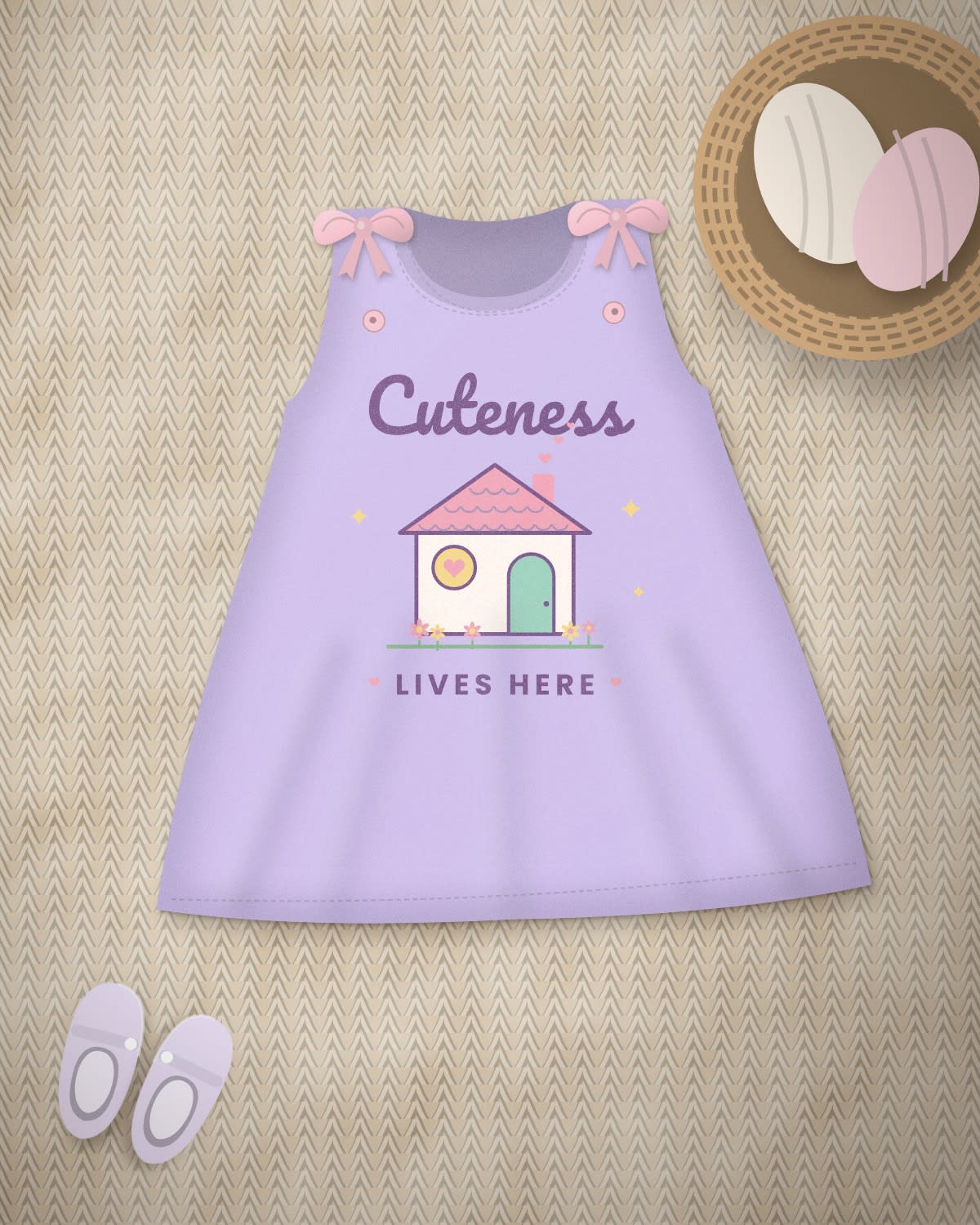 Baby Dress with the "Cuteness lives here." design