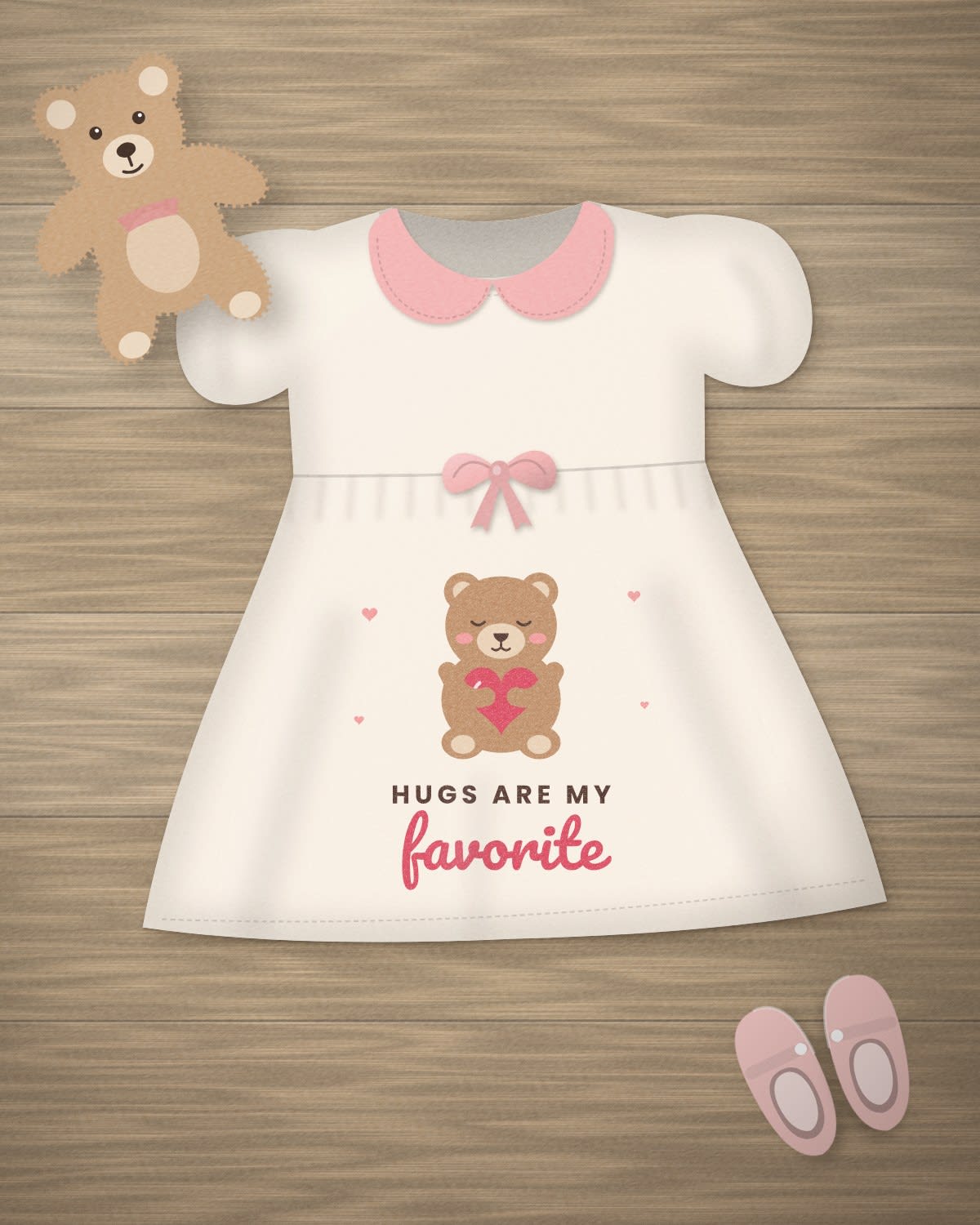 Baby Dress with the "Hugs are my favorite." design