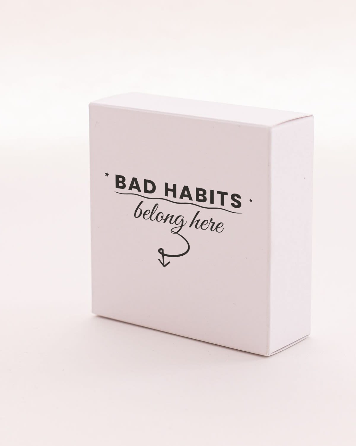 Dustbin with the "Bad habits belong here." design