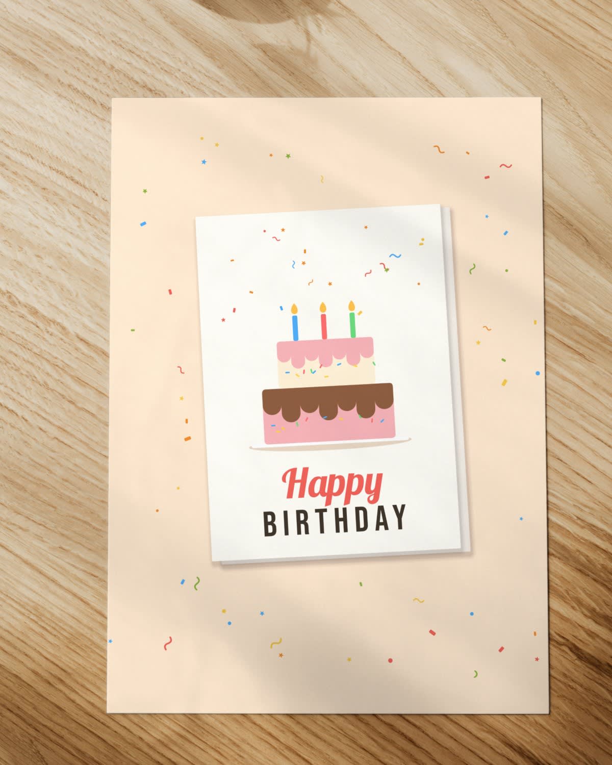 Printable Birthday Card printed on paper