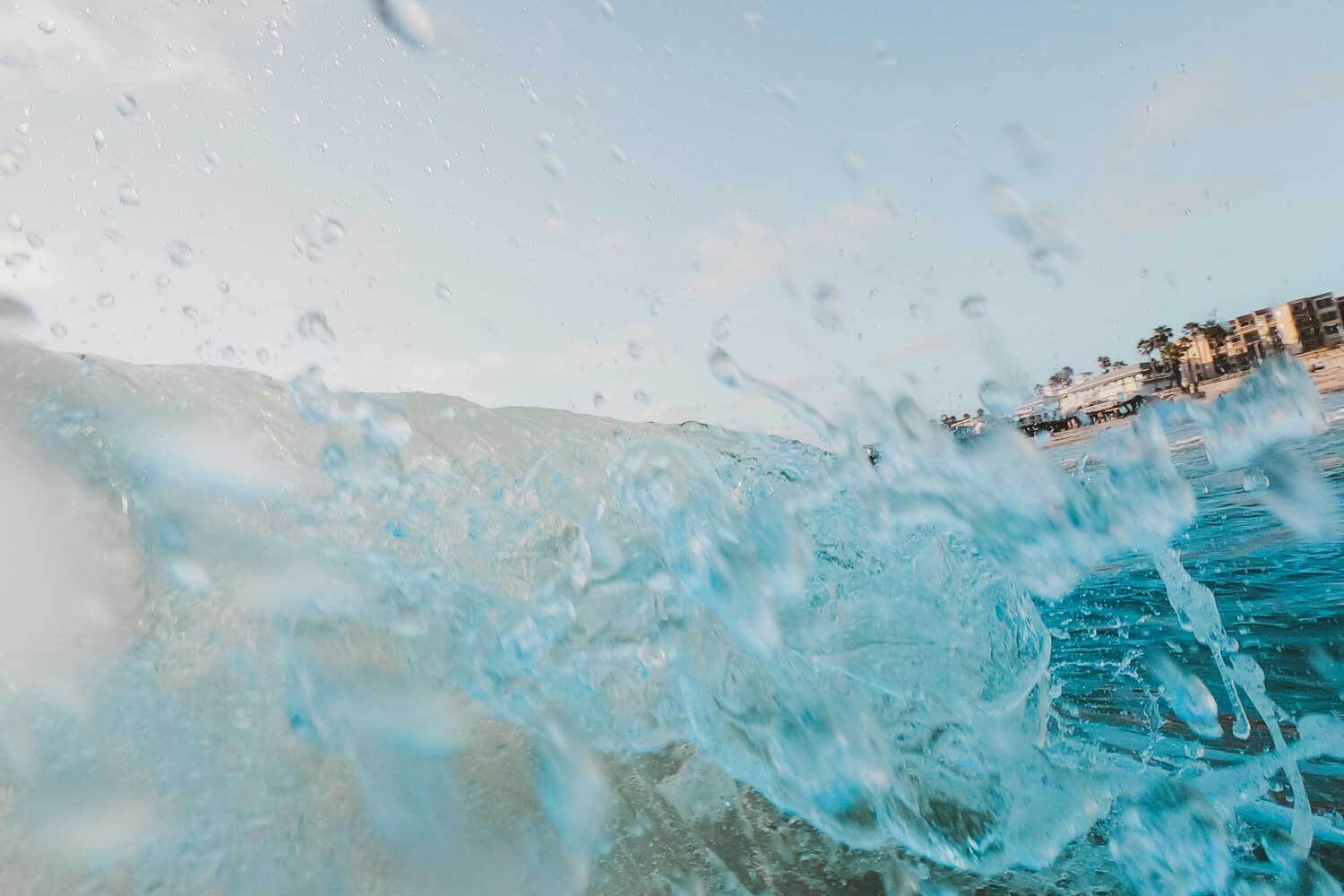 Crashing waves on California coastline