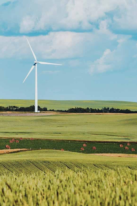 Vindkraftverk på svensk landsbyggd