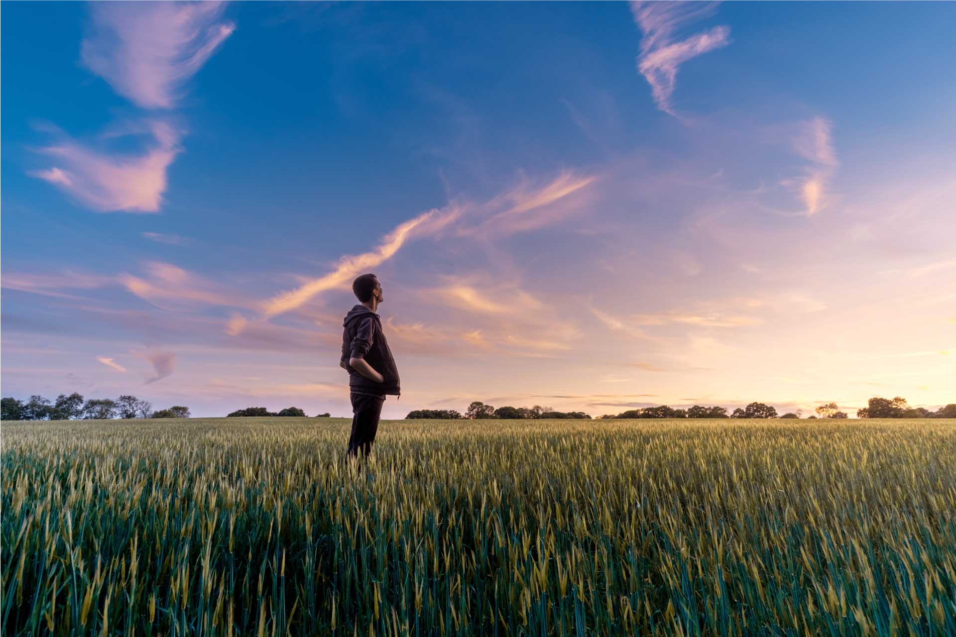 Landowner in field