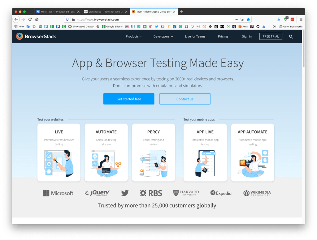 Responsive/mobile 테스팅, Browserstack