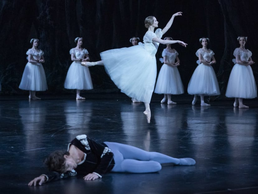 The scene of Giselle as a Wili