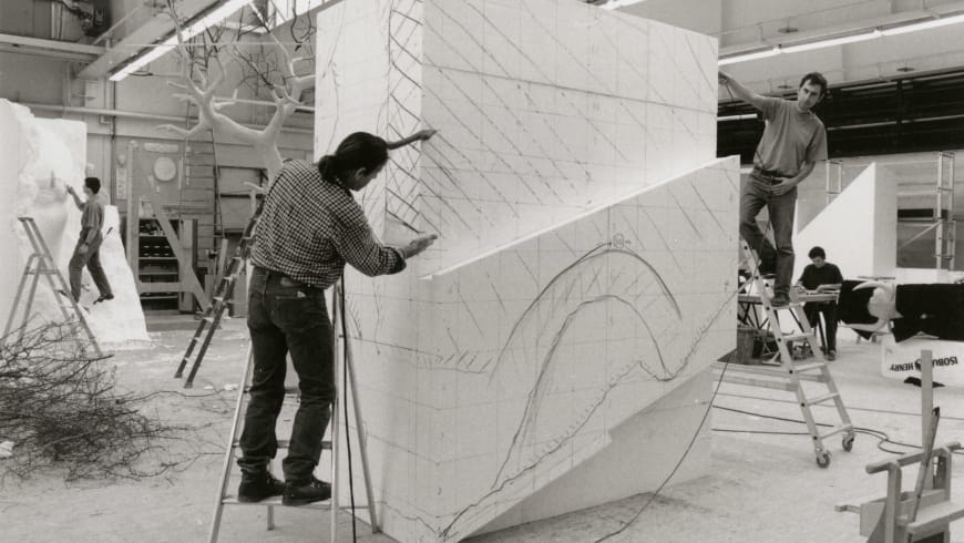 Photos prises dans l’atelier sculpture pour la production de La Clémence de Titus, mise en scène par Willy Decker