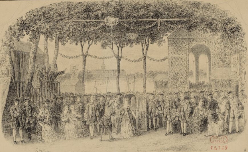 Le Cours-la-Reine. Estampe de Jules Gaildrau (1816-1898)