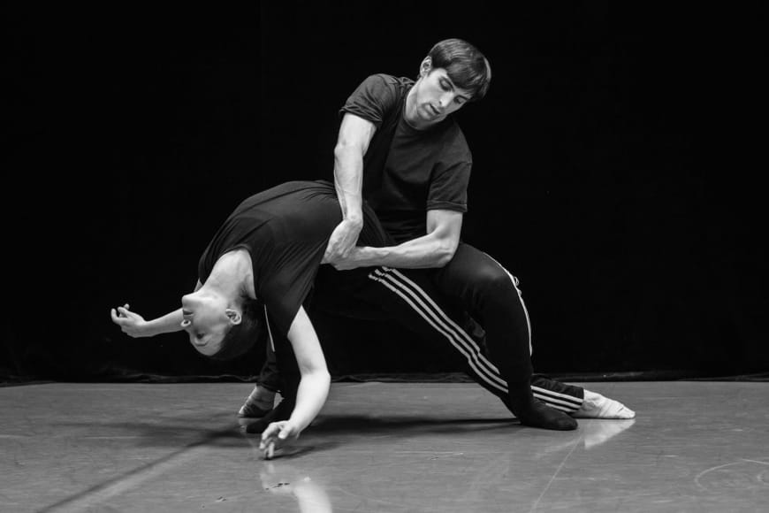 Marc Moreau et Juliette Hilaire en répétition, Palais Garnier, 2019