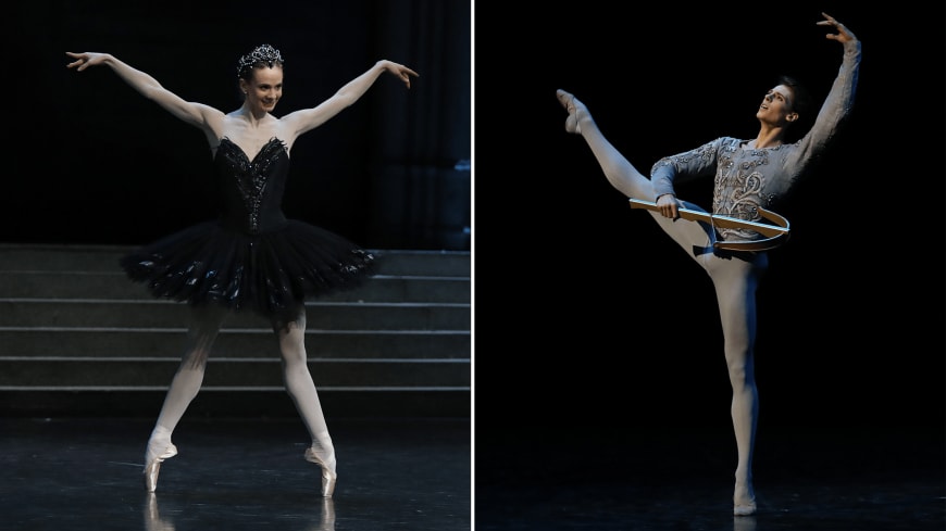 Léonore Baulac et Germain Louvet dans Le Lac des cygnes, Opéra Bastille, 2016