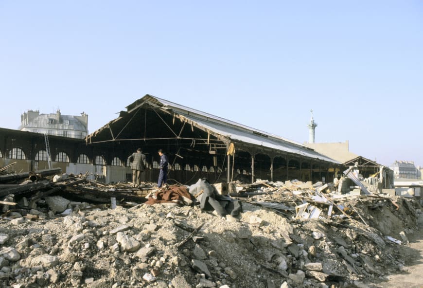 La gare de la Bastille en cours de démolition