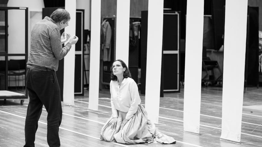 Guy Cassiers et Béatrice Uria-Monzon (la comtesse de Sérisy) en répétition 